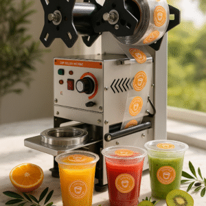 SemiAutomatic  Cup Sealing Machine for Commercial Coffee Cocoa Drinks