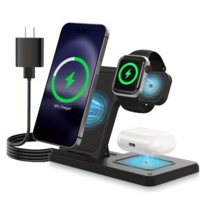 Wireless Charging Station 3 In 1 Portable Fast Charging,