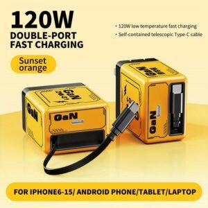 Optimize Your Travel Experience with Our Compact And Efficient USB-C Foldable Charger Featuring Dual Ports And Two Cables for Rapid Charging of Iphone 15, Samsung Galaxy S23/S22, And Macbook Pro/Air. Perfect Gifts for Mother'S Day And for Women.