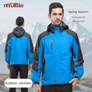Men's Lightweight Waterproof Rain Jacket Spring Autumn Lined Windbreaker Casual Fishing Hiking Outdoor Leisure Jacket