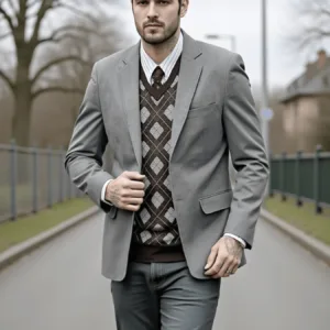 Men's Single-Breasted Jacket in European Fashion - Lightweight Casual Suit Spring/Autumn Wear with Urban Stylish Design