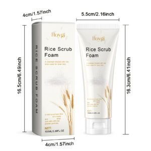 Hoygi Rice Facial Cleanser - Gentle Cleansing, Hydrating & Moisturizing Face Wash with Rice, for All Light Beige Types (Sensitive, Dry, Oily, Combination) - Daily Face Wash, Non-Greasy Formula, Elegant Tube Packaging - Suitable for Men & Women, Daily Skincare Routine, Sleek Tube Design, Coconut Oil Enriched, Minimalist Skincare, Natural Ingredients, Skincare Essential, Unisex Skincare