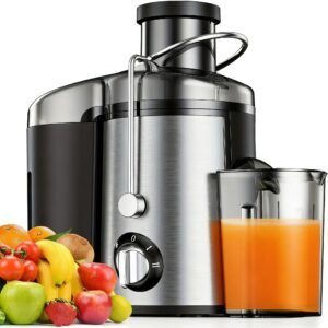 Electric Juicer, 3-speed Centrifugal Fruit And Vegetable Juicer, 3-inch Feeding Port, 500W Motor, Easy to Install, Easy to Clean, High Juice Yield, Fast Juicing Speed, Fast Juicing Of Fruit And Vegetable Juice, BPA Free, Silvery Color