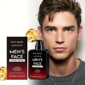 Men's Facial Cleansing Scrub - Exfoliating & Moisturizing Face Wash with Rich Lather, Sensitive Beige, No Residue, Summer Scented (Formaldehyde-Free) - Ideal Men's Grooming Gift for Sensitive/Oily/Combination Beige - Daily Use Soap