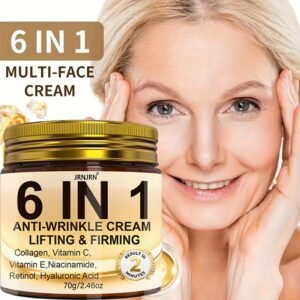 6-in-1 Instant Firming and Lifting Cream Deeply Moisturizes, Smoothes Dry Skin, Enhances Radiance and Elasticity, Skincare, Makes Skin Look Younger, Contains Retinol, Hyaluronic Acid, Niacinamide, Vitamin CE, Collagen, Non-greasy