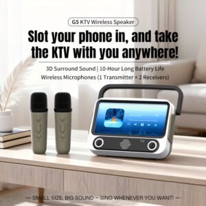 Portable Karaoke Machine with 2 Microphones,