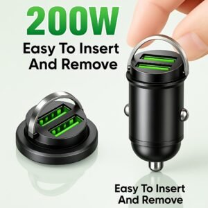 New 200W Dual USB Car Charger,