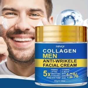 Men'S Retinol Collagen Skincare Cream, Containing Hyaluronic Acid, Caffeine Peptides, Niacinamide, And Jojoba Oil, Firms And Lifts, Smooths Sagging Skin, Revitalizes Light Beige Complexions, Suitable for All Light Beige Skin Types