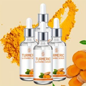 4pcs/6pcs Turmeric & Vitamin C Facial Serum Contains Vitamin C And Hyaluronic Acid to Moisturize Brighten Skin Reduce The Look Of (or Appearance Of) Dark Spots, Discoloration