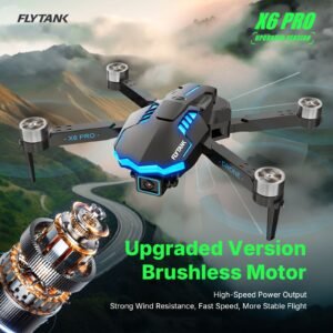 FLYTANK X6 PRO Foldable Drone - Brushless Motor, Dual Cameras, Optical Flow Positioning, Obstacle Avoidance,