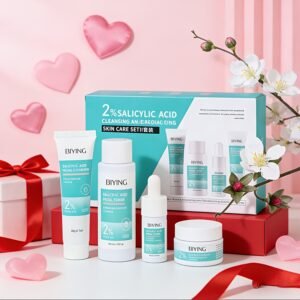 MOOYAM 4-in-1 Salicylic Acid Skincare Travel Gift Set | Includes Toner, Lotion, Serum, and Face Cream, Lightweight and Portable, Moisturizing with Glycerin, Suitable for All Skin Types