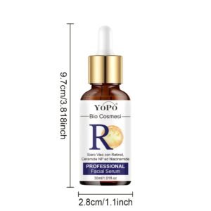 1.01oz YOPO Bio Cosmesi Professional Facial Serum | with Retinol, Ceramide NP & Niacinamide, Daily Moisturizing for All Skin Types, Contains Aloe Vera, Vitamin C & E