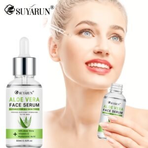 SUYARUN 50% Aloe Vera Extract, Enriched with [8% Vitamin C + Caffeine + Centella Asiatica + Hyaluronic Acid], Lifts & Firms Facial Skin with Lightweight, Non-greasy Texture. Unisex Formula for Face, Neck, Etc. Ideal for Holiday Gifts.