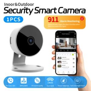 Security Camera Wireless, 1296P Mini Cameras for Home Security, Night Vision, Two-Way Audio, 24/7 Recording with SD&Cloud Storage, Surveillance Cameras for indoor Surveillance, Office Security, Pet Owners, Smart Siren, Office Monitoring