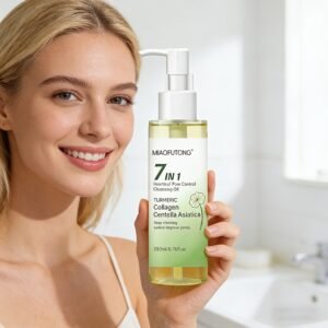 Centella Asiatica Cleansing Oil, Gentle Facial, Lip & Eye Makeup Remover 6.76oz - Mild Lightweight Formula for Revitalizing Skin - Delicately Purifies for Smooth Hydrated Complexion - Suitable for All Skin Types with Application