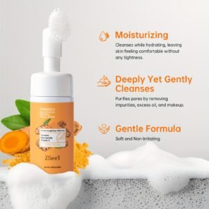 Cleansing Bubble, Deeply Cleanses The Face, Moisturizes And Nourishes 3.38oz, Daily Skincare, Moisturizing Cleanser, Foam Cleanser, Gentle Formula, Natural Ingredients, Turmeric Infused, Skincare Essential, Face Wash