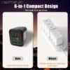 6-Port Fast Charging USB Phone Charger Adapter with QC