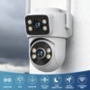 ZHXINSD Wireless WiFi Security Camera | Dual-lens Dual Screen, Night Vision, Motion Detection, AI Alerts, 2-Way Audio, 2.4G/5GHz WiFi, USB-Powered, App Control, 1080p Resolution, PTZ Technology, Wall Mounting