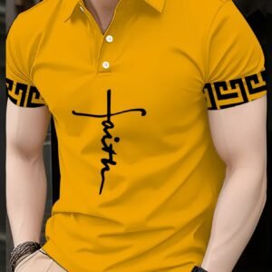 [3D Print Polo Shirt] Men's Stylish Streetwear Short-Sleeve 3D Print Polo Shirt, Featuring a Vacation Vibe in Street Fashion
