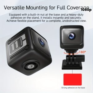 Mini Wireless Security Camera 1080P, Battery-Powered for Indoor And Outdoor Use, PIR Motion Detection And Lux Night Vision, Supports Up to 128GB Storage Card, Real-Time View for 4 Users, Wireless Home Security Camera, Automatic AI Night Vision