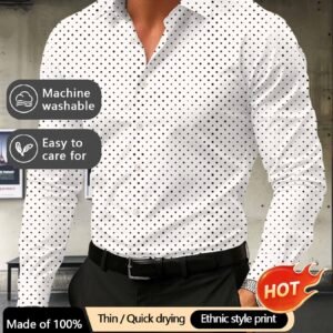 Men's longsleeve halftone shirt Men's shirt with digital print