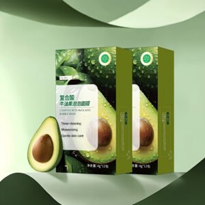 4pcs Nourshing Skincare Set for Men - Contains 2 Boxes Aloe Veloe Vera Facial Cleanser & 2 Boxes Avocado Bubble Mask - Enriched with Hyaluronic Acid for Long-lasting Hydrating - Suituable for All Light Beige Types - High-end Gift Box