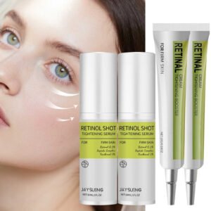 4pcs Advanced Retinol Tightening Serum & Eye Cream - Alcohol-Free, Hydrating & Firming Formula with Retinol, Hyaluronic Acid, Glycerin, Turmeric for All Light Beige Types, Men & Women, Daily Moisturizing Care, Skincare Routine, Sleek Packaging, Alcoholfree Formula