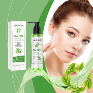 2pcs Tea Tree Cleansing Gel Set Tea Tree Oil Refreshing Oil-Control Cleanser & Gentle Moisturizing Cleansing Milk Essential for Outdoor Travel Women's Skincare, Gift for The Perfect Christmas Present