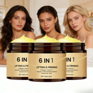 3pcs 6 in 1 Face Cream | With Collagen, Retinol, Niacinamide, Hyaluronic Acid, Vitamins C & E | Daily Moisturizing for Hydrated Glow Appearance, 2.12oz