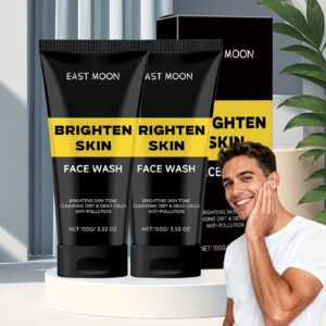 2pcs Brighten Skin Face Wash for Men, Coconut Oil Infused, Moisturizing Deep Cleansing Cream, Paraben-Free, Alcohol-Free with Glycerin, Suitable for All Skin Types, 100g Each