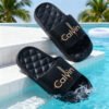 1pc, Calvin Modern Unisex Comfortable Sandals - Striped Design, Suitable for All Seasons, Washable by Hand, Ideal for Home And Beach, Beach Shoes
