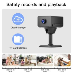 360° Wireless Security Camera | Indoor Home Surveillance with Motion Detection, Night Vision, 2.4GHz WiFi, iOS/Android Compatibility, USB Powered, 480p Resolution